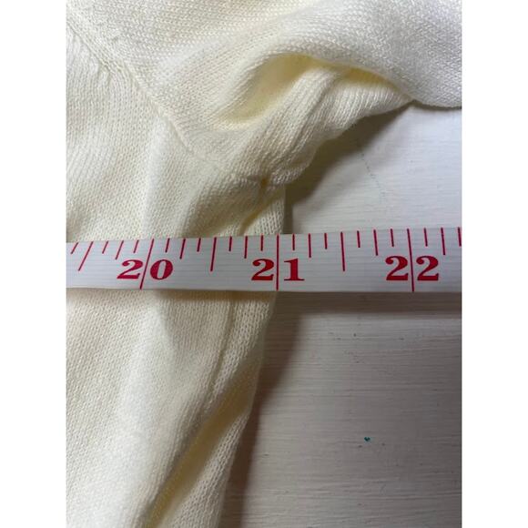 Loft Modern Crewneck Ivory Cardigan Womens Large Button Down Sweater Cream - Picture 12 of 12
